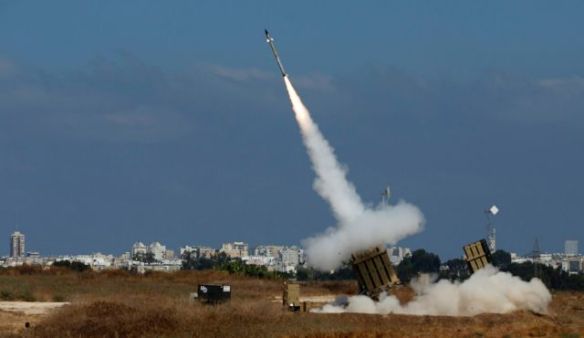 An Iron Dome launcher fires an interceptor rocket in  Ashdod July 9, 2014. Photo by Reuters